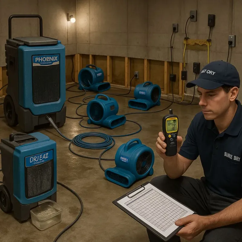 Structural Drying and Dehumidification process in Fonda, NY